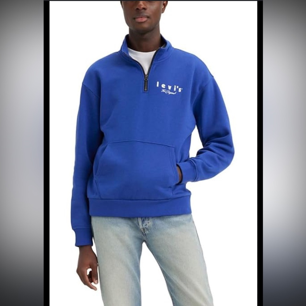 NWT LEVI’S 1/4 ZIP PULLOVER SMALL POCKETS
